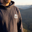 Load image into Gallery viewer, Mountain Culture Embroidered Hoodie - Navy/Sky Blue
