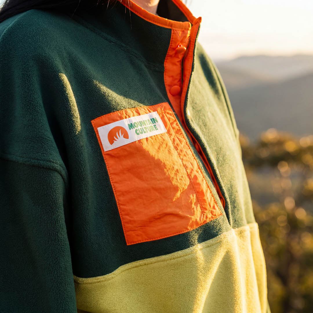 Mountain Culture Retro Fleece - Green & Orange