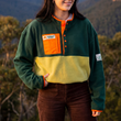 Load image into Gallery viewer, Mountain Culture Retro Fleece - Green &amp; Orange
