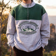 Load image into Gallery viewer, Embroidered Quarter Zip Jumper - Green
